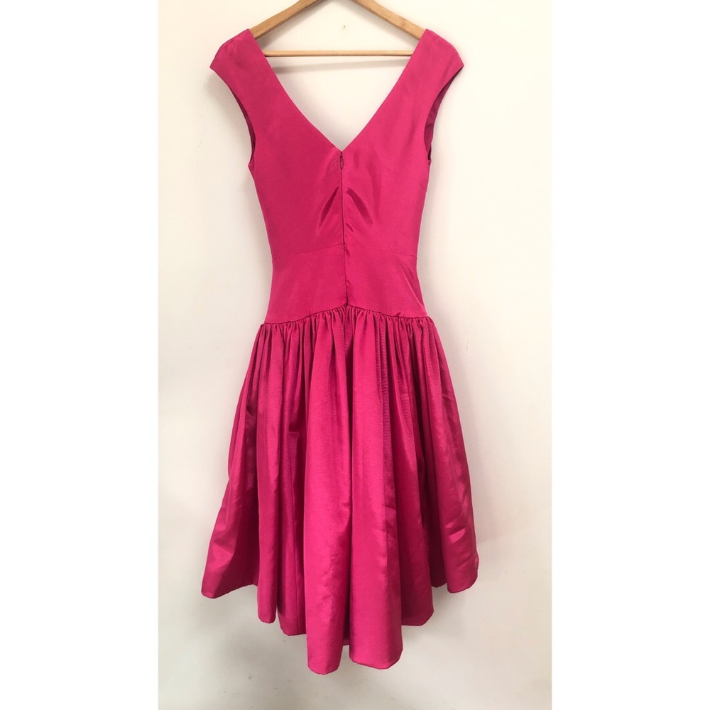 Christian Siriano Pink Sleeveless Dress with Wide Drop Waist and Full Skirt